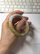 Load image into Gallery viewer, 56.4mm 100% natural light yellow purple white jadeite jade bangle BS122
