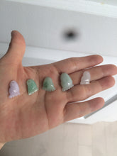 Load image into Gallery viewer, 100% Natural icy watery green white purple jadeite Jade foot pendant AX28
