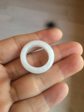 Load image into Gallery viewer, Size 6 1/2-8 100% natural type A white  jadeite jade band ring R106

