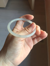 Load image into Gallery viewer, 54.3mm Certified 100% Natural gray black(灰冰) slim round cut nephrite jade bangle HN41-9131
