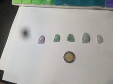 Load image into Gallery viewer, 100% Natural icy watery green white purple jadeite Jade foot pendant AX28
