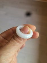Load image into Gallery viewer, Size 6 1/2-8 100% natural type A white  jadeite jade band ring R106
