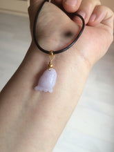 Load image into Gallery viewer, 100% Natural icy watery green white purple jadeite Jade foot pendant AX28
