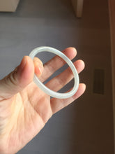 Load image into Gallery viewer, 54.3mm Certified 100% Natural gray black(灰冰) slim round cut nephrite jade bangle HN41-9131
