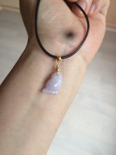 Load image into Gallery viewer, 100% Natural icy watery green white purple jadeite Jade foot pendant AX28
