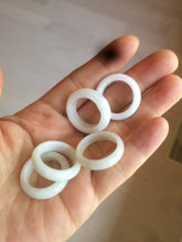 Load image into Gallery viewer, Size 6 1/2-8 100% natural type A white  jadeite jade band ring R106

