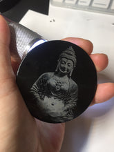 Load image into Gallery viewer, 100% natural black jadeite jade(Wuji, 乌鸡)  Guanyin (观音) safe and sound pendant/worry stone/decor BM38
