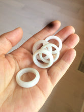 Load image into Gallery viewer, Size 6 1/2-8 100% natural type A white  jadeite jade band ring R106
