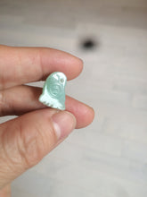 Load image into Gallery viewer, 100% Natural icy watery green white purple jadeite Jade foot pendant AX28
