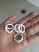 Load image into Gallery viewer, Size 6 1/2-8 100% natural type A white  jadeite jade band ring R106
