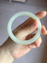 Load image into Gallery viewer, 57.6mm Certified 100% Natural light green yellow white Nephrite Bangle HT136-3368
