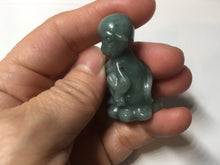 Load image into Gallery viewer, 100% Natural green/blue/gray/black Guatemala jadeite Jade little monkey with ingot desk decor/worry stone PF5
