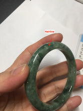 Load image into Gallery viewer, 55mm Certified Type A 100% Natural oily dark green(老油青)Jadeite bangle PD145-6278
