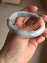 Load image into Gallery viewer, 53.5mm certified 100% natural Type A light green/purple white Snowy Pine Forest jadeite jade bangle J127-3084

