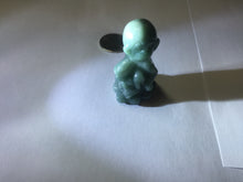 Load image into Gallery viewer, 100% Natural green/blue/gray/black Guatemala jadeite Jade little monkey with ingot desk decor/worry stone PF5
