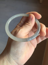 Load image into Gallery viewer, 58mm Certified 100% Natural gray black(灰冰) slim round cut nephrite jade bangle HN40-9109
