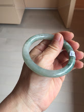 Load image into Gallery viewer, 54.6mm Certified Type A 100% Natural green white gray round cut jadeite Jade bangle BH236-0267
