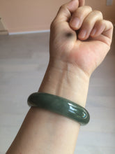 Load image into Gallery viewer, 57mm type A 100% Natural icy dark green/black jadeite jade bangle AY36-1097
