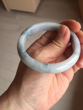 Load image into Gallery viewer, 53.5mm certified 100% natural Type A light green/purple white Snowy Pine Forest jadeite jade bangle J127-3084
