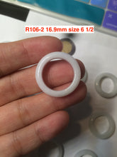 Load image into Gallery viewer, Size 6 1/2-8 100% natural type A white  jadeite jade band ring R106
