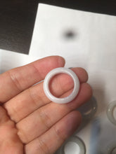 Load image into Gallery viewer, Size 6 1/2-8 100% natural type A white  jadeite jade band ring R106
