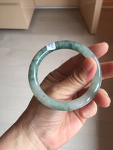 Load image into Gallery viewer, 54.6mm Certified Type A 100% Natural green white gray round cut jadeite Jade bangle BH236-0267
