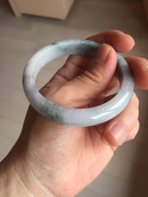 Load image into Gallery viewer, 53.5mm certified 100% natural Type A light green/purple white Snowy Pine Forest jadeite jade bangle J127-3084

