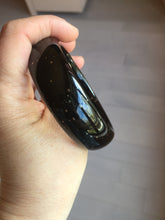 Load image into Gallery viewer, 58mm 100% Natural dark green/black meteorite Stellar Night sky broad style nephrite Jade bangle HF116-1263
