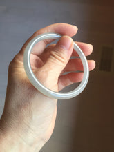 Load image into Gallery viewer, 55mm Certified 100% Natural gray black(灰冰) slim round cut nephrite jade bangle HN39-9112
