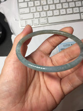 Load image into Gallery viewer, 60.6mm Type A 100% Natural Light Green/Gray/Black/Brown “Reed Flowers &amp; Snow” Guatemala Slim Round Cut Jadeite Bangle PJ124-1412
