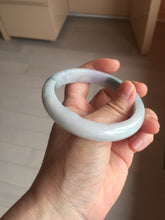Load image into Gallery viewer, 58.4mm certified 100% natural Type A light green/purple white Snowy Pine Forest jadeite jade bangle J126-3074

