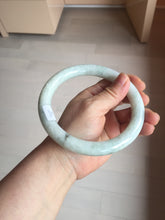 Load image into Gallery viewer, 75.2mm certified Type A 100% Natural light green white round cut plus size Jadeite Jade bangle BP172-(1258)
