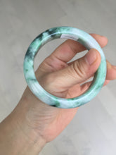 Load image into Gallery viewer, 54.5mm certified Type A 100% Natural sunny green white purple Jadeite Jade bangle BQ45-4132
