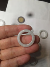 Load image into Gallery viewer, Size 6 1/2-8 100% natural type A white  jadeite jade band ring R106
