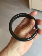 Load image into Gallery viewer, 60.4mm 100% Natural dark green/black meteorite Stellar Night sky broad style nephrite Jade bangle HF117-1025
