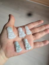 Load image into Gallery viewer, 100% Natural light green white jadeite Jade baby buddha (宝宝佛) pendant AX27
