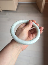 Load image into Gallery viewer, 75.2mm certified Type A 100% Natural light green white round cut plus size Jadeite Jade bangle BP172-(1258)
