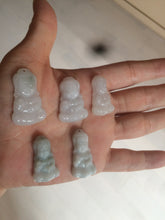 Load image into Gallery viewer, 100% Natural light green white jadeite Jade baby buddha (宝宝佛) pendant AX27
