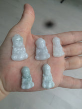 Load image into Gallery viewer, 100% Natural light green white jadeite Jade baby buddha (宝宝佛) pendant AX27
