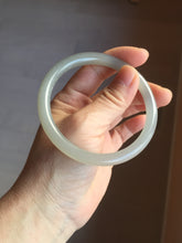 Load image into Gallery viewer, 59.4mm Certified 100% Natural gray black(灰冰) flat round cut nephrite jade bangle HN38-3593
