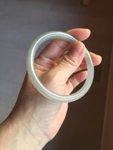 Load image into Gallery viewer, 59.4mm Certified 100% Natural gray black(灰冰) flat round cut nephrite jade bangle HN38-3593

