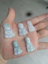 Load image into Gallery viewer, 100% Natural light green white jadeite Jade baby buddha (宝宝佛) pendant AX27
