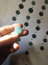 Load image into Gallery viewer, 13-17.5mm Type A 100% Natural blue light green dark green gray Guatemala Jadeite Jade Safety Guardian Button donuts Pendant group PH109
