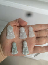 Load image into Gallery viewer, 100% Natural light green white jadeite Jade baby buddha (宝宝佛) pendant AX27
