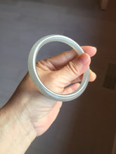 Load image into Gallery viewer, 59.4mm Certified 100% Natural gray black(灰冰) flat round cut nephrite jade bangle HN38-3593
