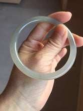 Load image into Gallery viewer, 59.4mm Certified 100% Natural gray black(灰冰) flat round cut nephrite jade bangle HN38-3593
