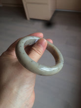 Load image into Gallery viewer, 52.8mm 100% Natural white/beige/gray with floating dandelions nephrite jade bangle HT96
