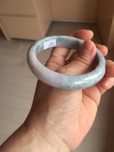 Load image into Gallery viewer, 58.5mm certified 100% natural Type A light green/purple white Snowy Pine Forest jadeite jade bangle J125-3067
