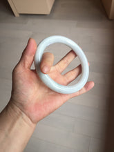 Load image into Gallery viewer, 74.5mm certified Type A 100% Natural light green white round cut plus size Jadeite Jade bangle BP171-(1257)
