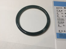 Load image into Gallery viewer, 55.6mm Certified Type A 100% Natural dark green/blue/gray Guatemala slim round cut Jadeite bangle PD20-4453
